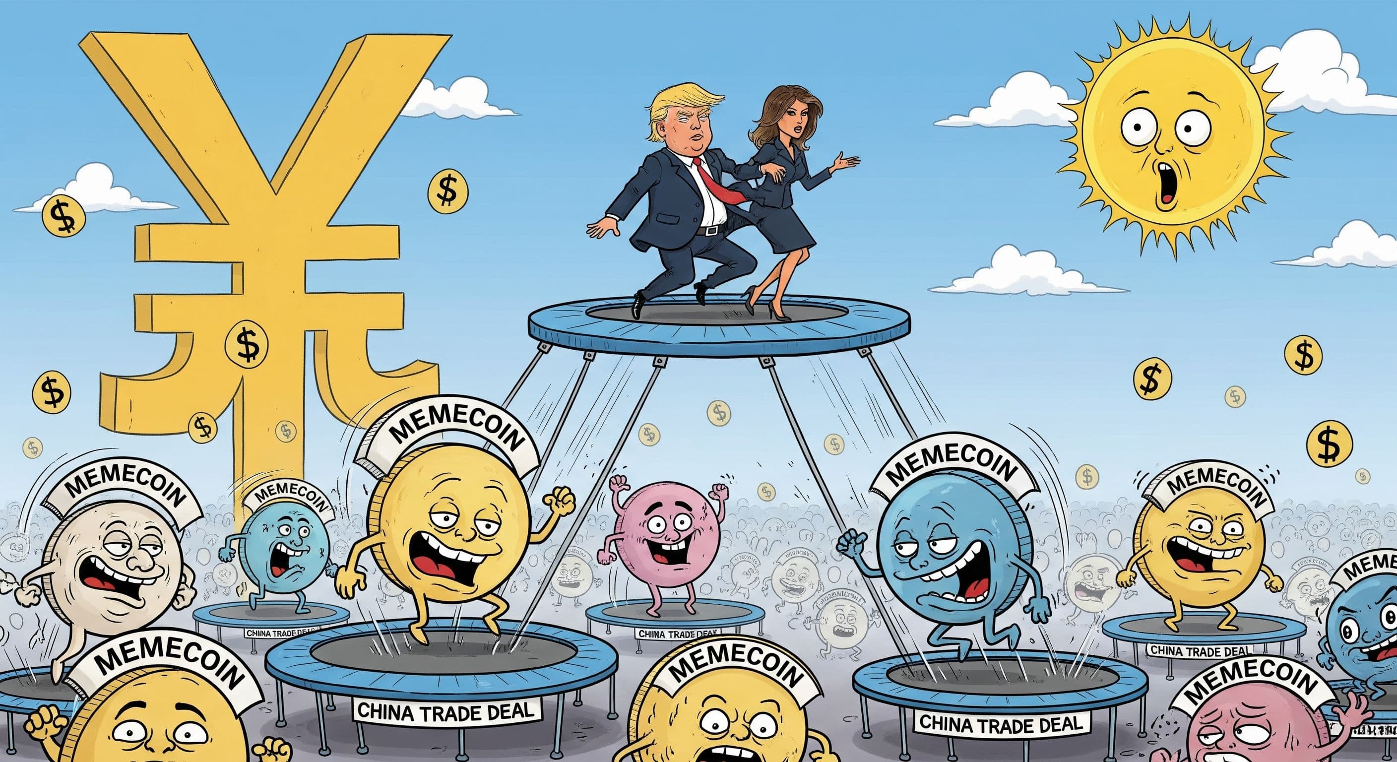 TRUMP and MELANIA memecoins jump after Trump signals China trade deal
