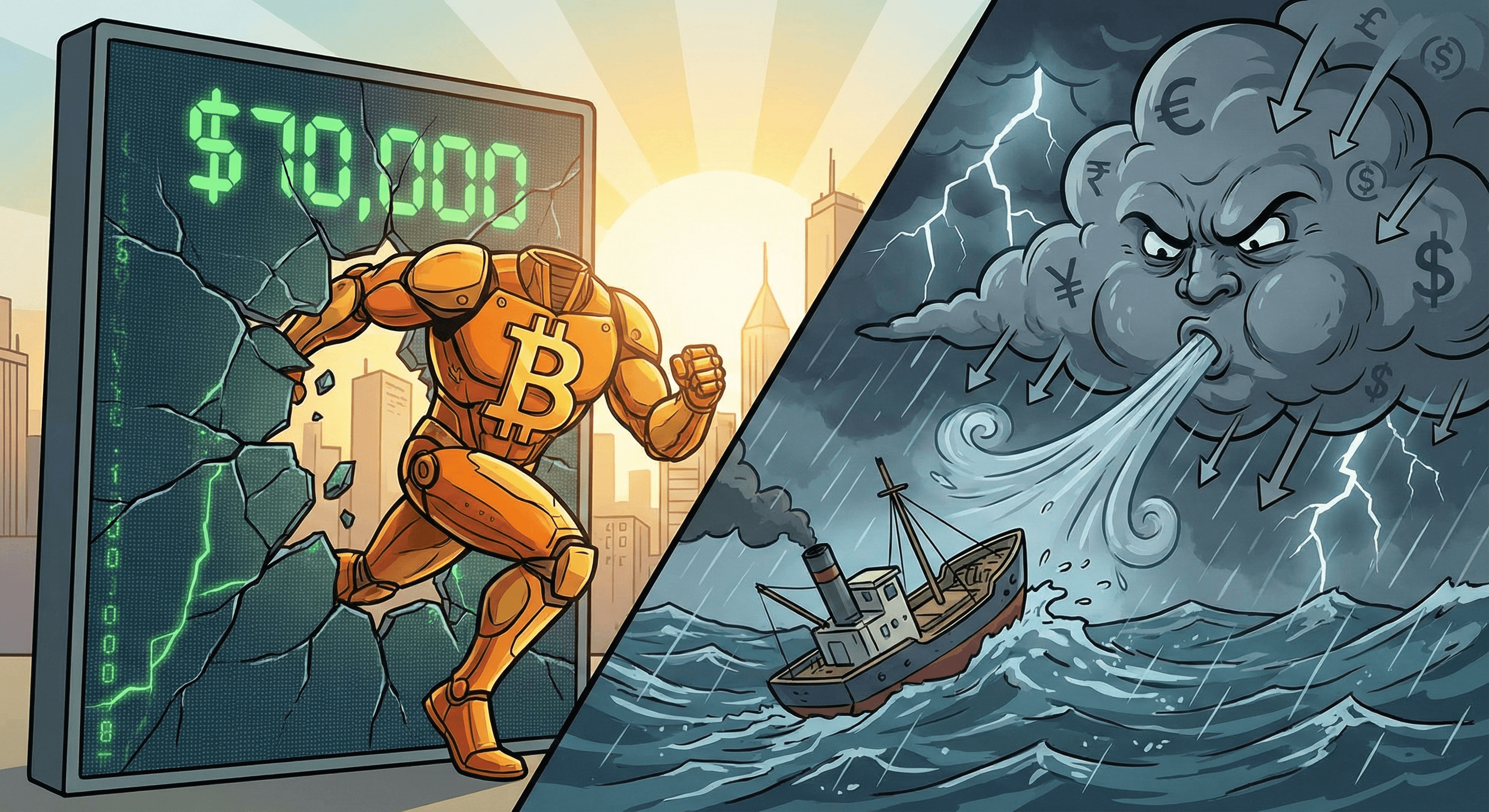 Bitcoin Breaches $70,000: Technical Breakdown Meets Macro Headwinds