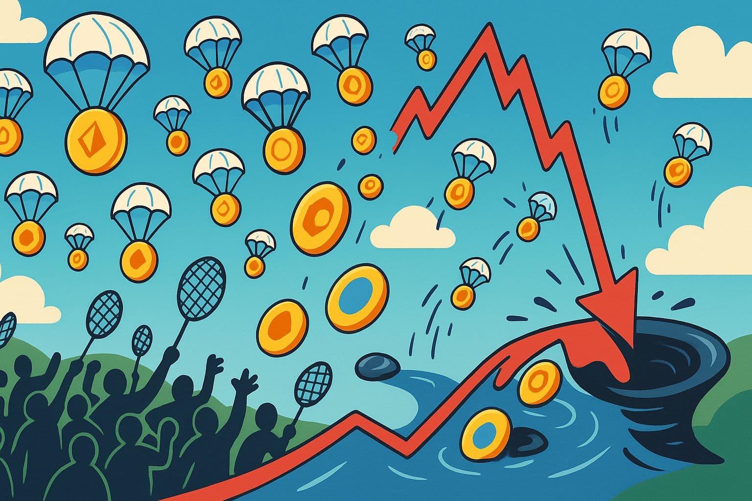 Airdrop reality check: most tokens fade in months